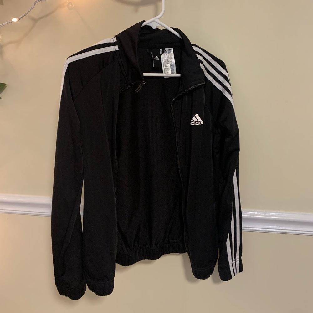 ADIDAS black & white striped classic jacket